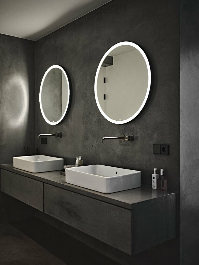 Badkamermeubels interieur van Rob Zeelen met Mereno Milano front in beton kleur